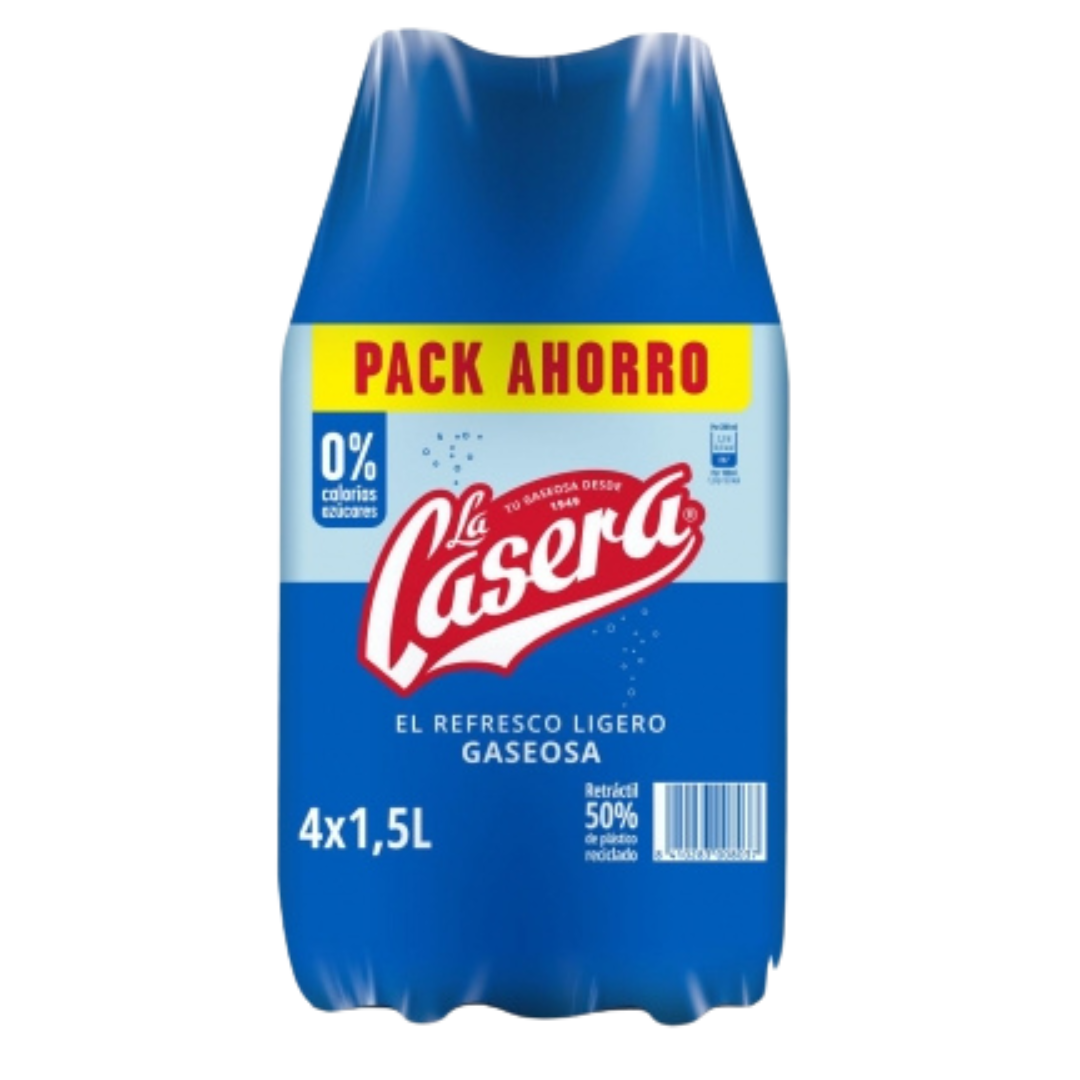 La Casera - Gaseosa 1.5 L x 4 PACK AHORRO