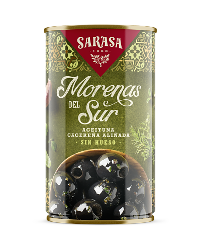 Aceitunas Sarasa - Morenas del Sur Lata de 150ml.