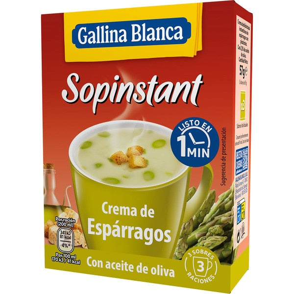 Sopinstant - Crema de espárragos - Gallina Blanca (3 X 165 Gr.)