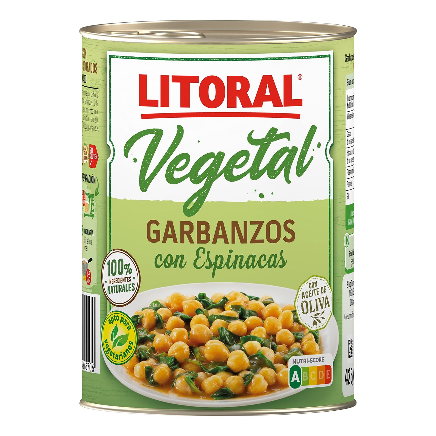 Garbanzos con espinacas - LITORAL 440g