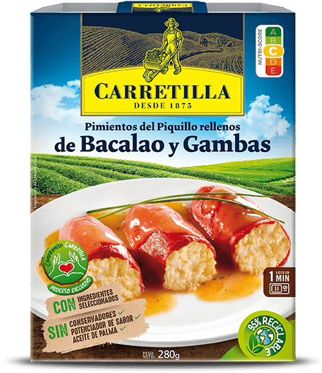 Carretilla - Pimientos rellenos de bacalao y gambas  280gr.