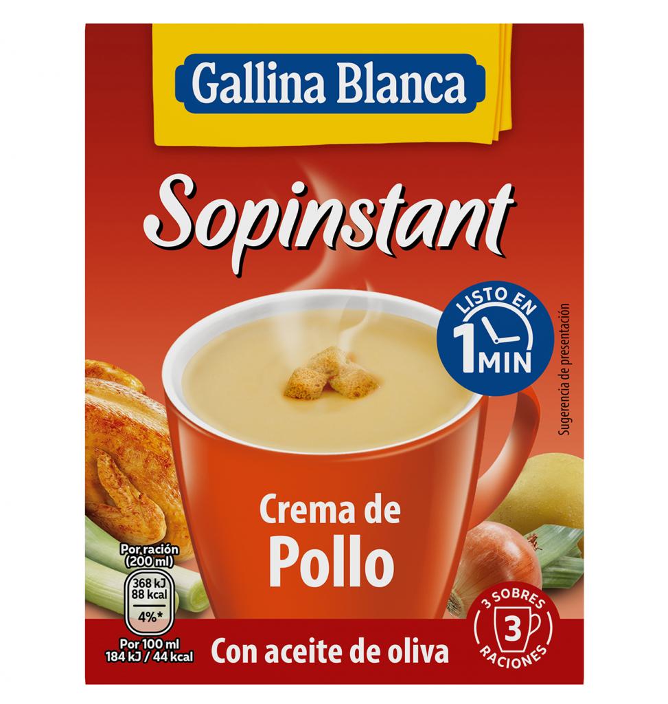 <span style="vertical-align: inherit;"><span style="vertical-align: inherit;"><span style="vertical-align: inherit;"><span style="vertical-align: inherit;">Las sopas de pollo de Gallina blanca tienen un alto contenido en nutrientes, puesto que se hacen con ingredientes de la mas alta calidad para conseguir una sopa sabrosa y con un sabor inconfundible.</span></span></span></span>